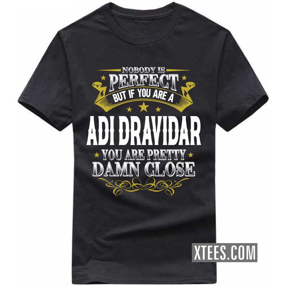 Nobody Is Perfect But If You Are A Adi Dravidar You Are Pretty Damn Close Caste Name T shirt Xtees